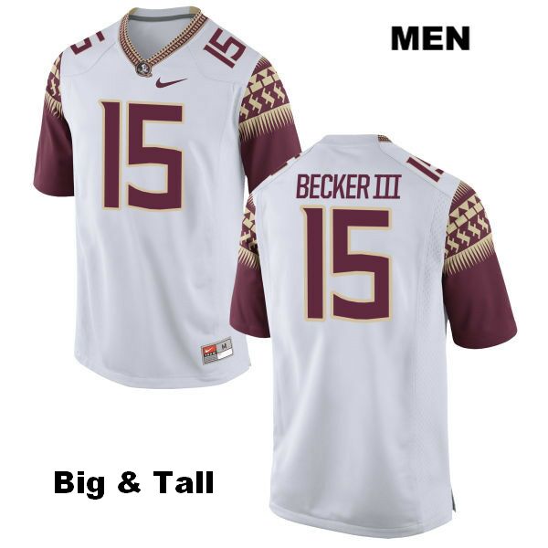 Men's NCAA Nike Florida State Seminoles #15 Carlos Becker III College Big & Tall White Stitched Authentic Football Jersey XPE6269NL